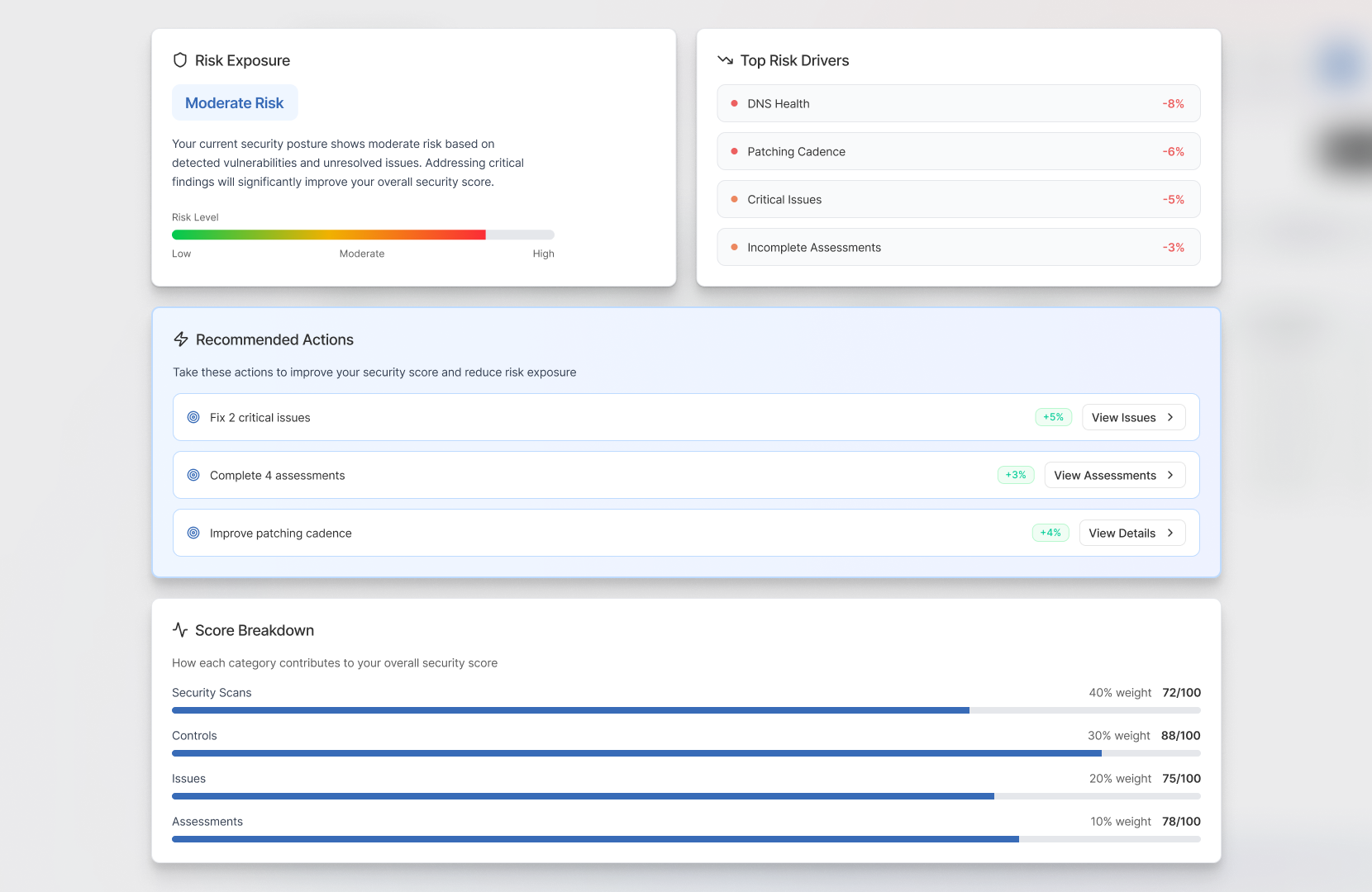 Security posture preview